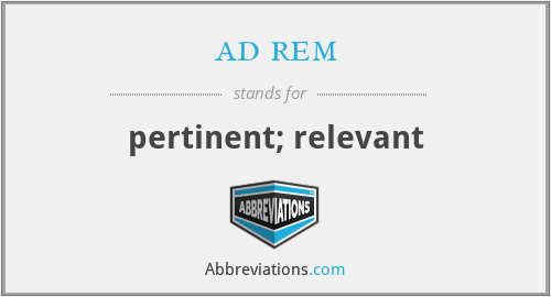 What does AD REM stand for?